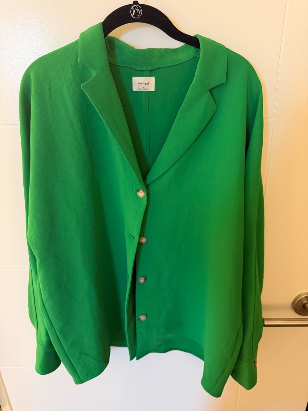 Aritzia Wilfred Freeform Shirt Green Button-Front